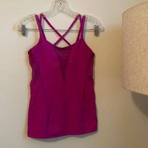 Fuchsia cross back lulu lemon workout tank